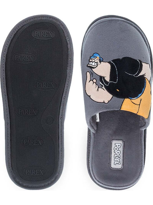 Popeye Зимни мъжки чехли Сив