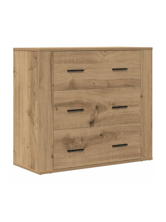 Wooden Chest of Drawers Coffee 80x33x70cm