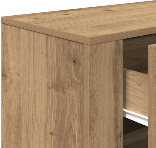 Wooden Chest of Drawers with 3 Drawers Coffee 80x33x70cm