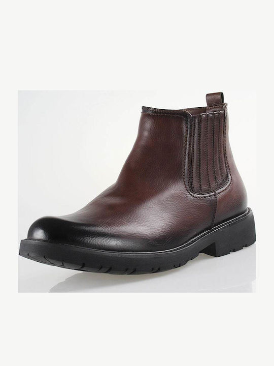 Brown Men's Boots with Zipper