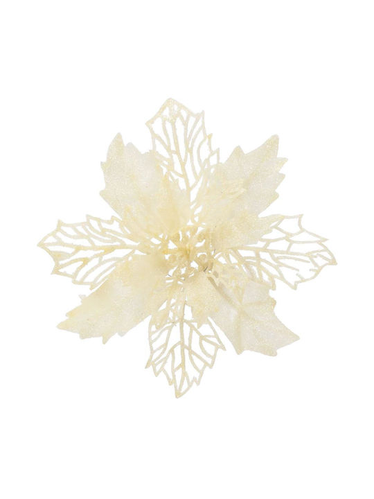 Set Ornamente cu Flori din Plastic Ecru 16x16cm 10 Bucăți
