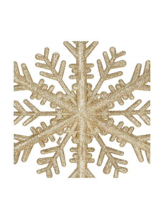 Ornament suspendat Fulgi de zăpadă Plastic Auriu