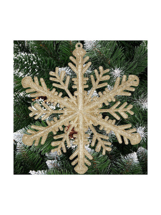 Ornament suspendat Fulgi de zăpadă Plastic Auriu