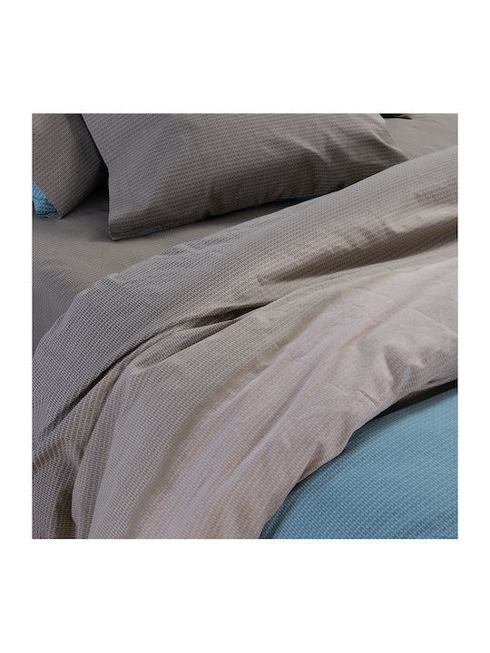 Nef-Nef Homeware Duvet Cover Set Cotton Queen with 2 Pillowcases 240x230 Honor Petrol