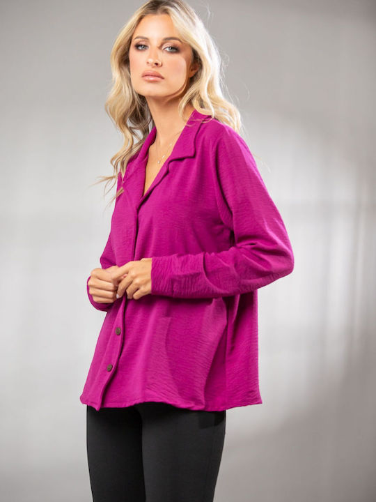 Langärmelig Damen Hemd Purple