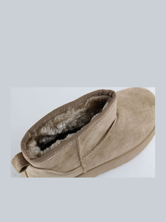 Stiefeletten Damen mit Pelz Beige