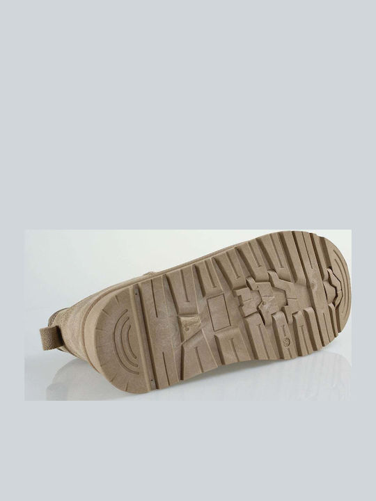 Stiefeletten Damen mit Pelz Beige