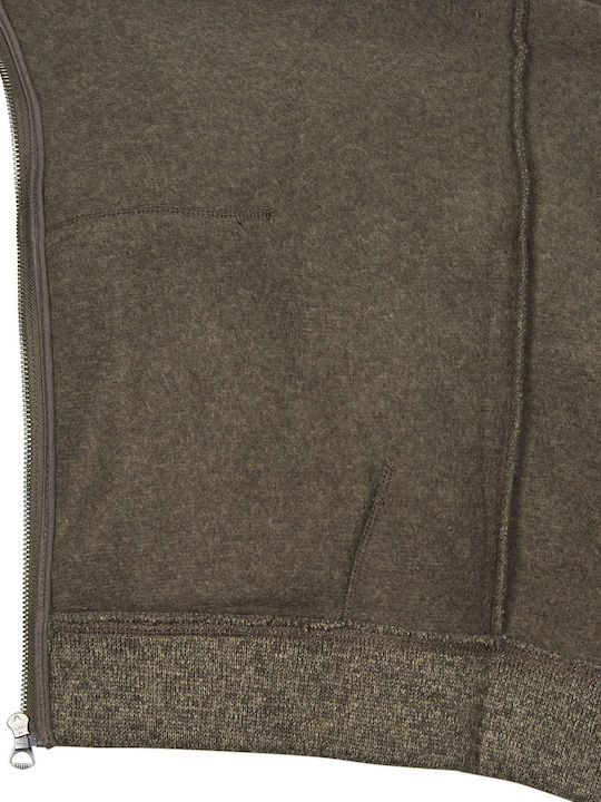 Keller Men's Knitted Cardigan with Hood Brown