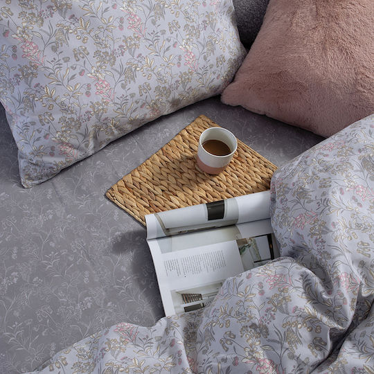 Nef-Nef Homeware Комплект Плик за Завивка Памучен Кинг Сайз с 2 Калъфки 240x230 Odete Сив