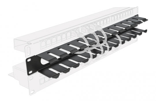 Powertech Cable Management Netw-0028 Rack 19"/1u Μεταλλικό Μαύρο Netw-0028