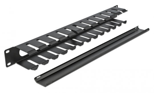 Powertech Cable Management Netw-0028 Rack 19"/1u Μεταλλικό Μαύρο Netw-0028