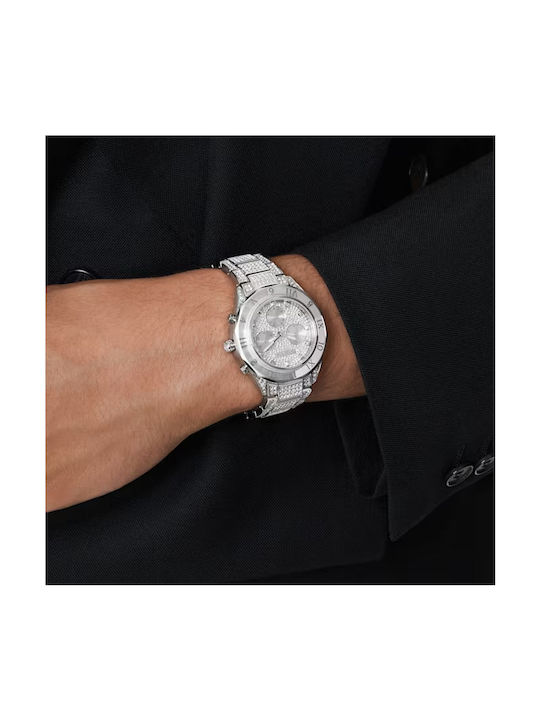Swarovski Γυναικείο Ρολόι 40mm Χρονογράφος Μπαταρίας με Ασημί Μεταλλικό Μπρασελέ