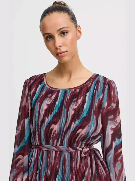 Rochie Midi Vișinie, Roz