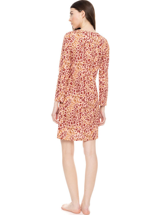 Pink Label Winter Damen Nachthemd Multi Color