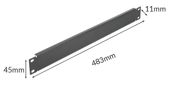 Powertech Рафт Панелен капак NETW-0032 за 19"/1U шкаф, черен метал LEOMT-M02 1бр