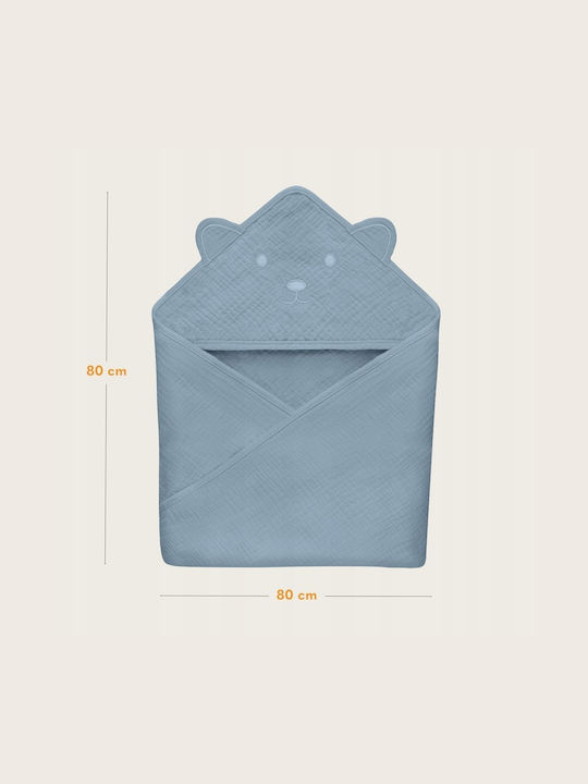 Lionelo Baby Hooded Towel Gray Sky 80x80cm