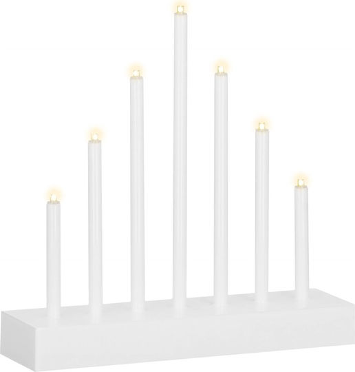 Christmas Plastic Silver Battery Candlestick