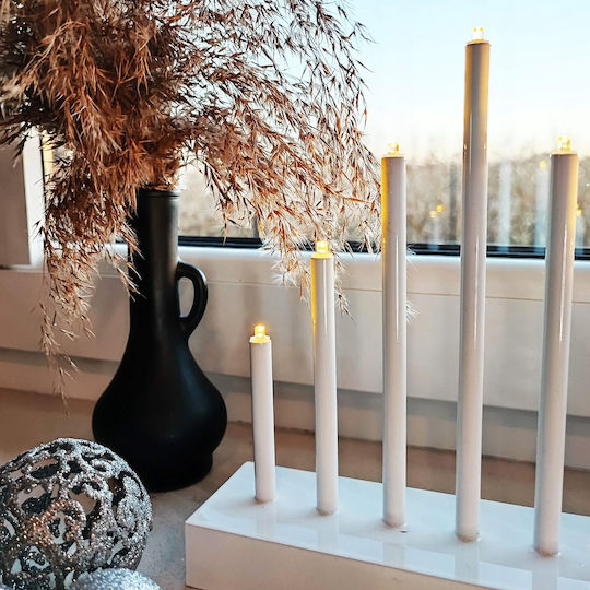 Christmas Plastic Silver Battery Candlestick