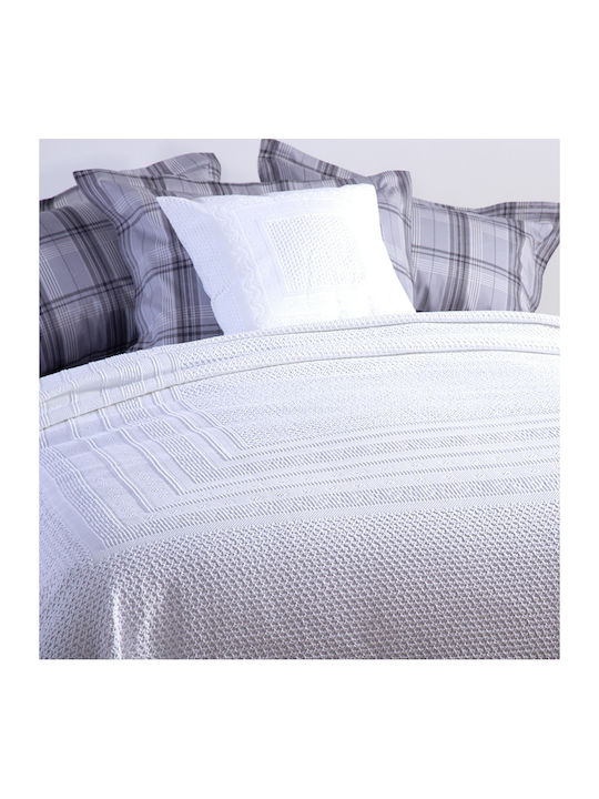 Nef-Nef Homeware Bernard Κουβέρτα Πικέ Υπέρδιπλη 230x250εκ. White