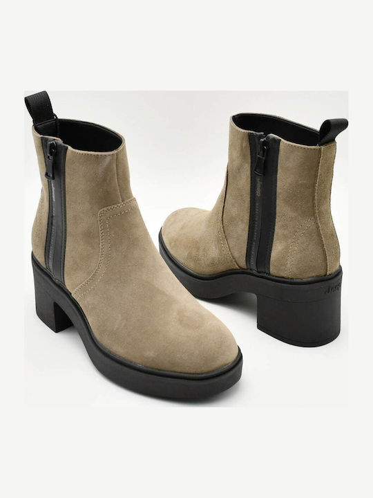 Leather Women's Ankle Boots Brown