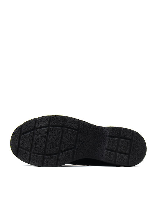 Leder Damen Chelsea-Stiefel Schwarz