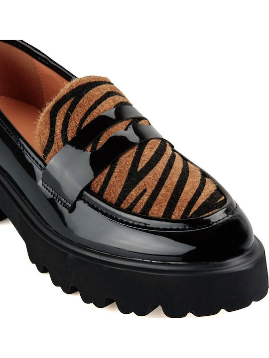 Λουστρίνι Γυναικεία Loafers σε Μαύρο Χρώμα
