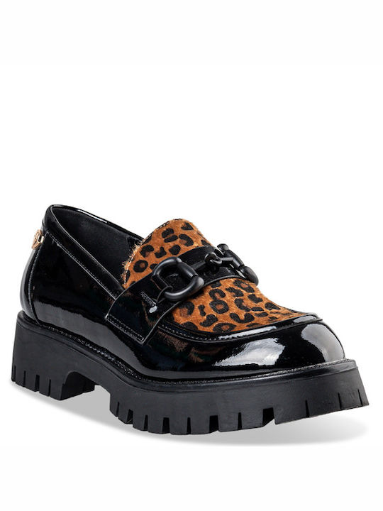 Mairiboo for Envie Leather Women's Loafers Black/Leopard