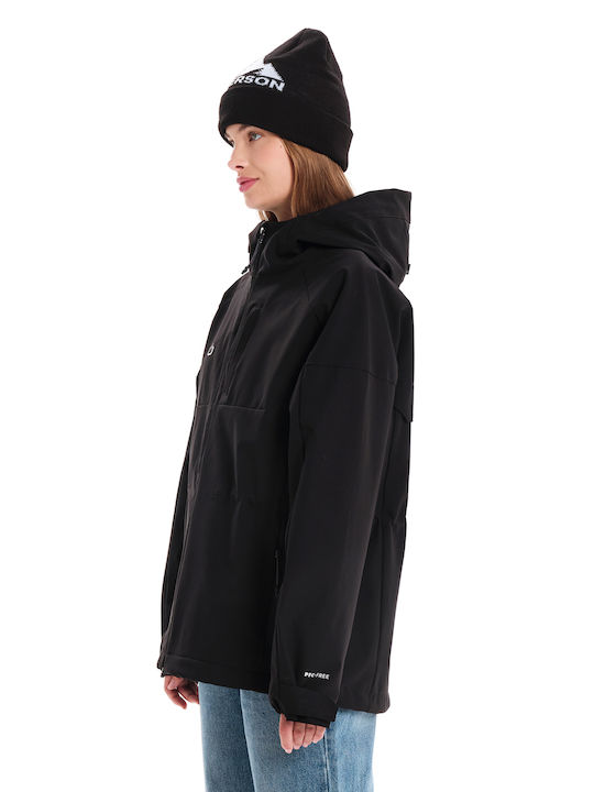Women's Short Lifestyle Jacket for Winter with Hood Black