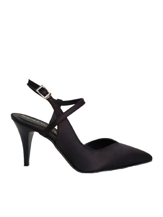 Pumps mit Riemchen & hoher Absatz Schwarz