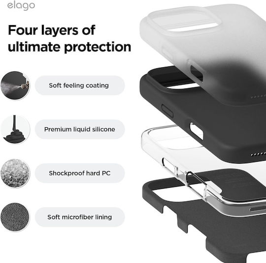Elago Premium Liquid Back Cover Σιλικόνης Μαύρο (iPhone 16 Pro Max)