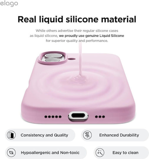 Elago Premium Liquid Задна корица Силикон 1.7мм Фуксия (iPhone 16)