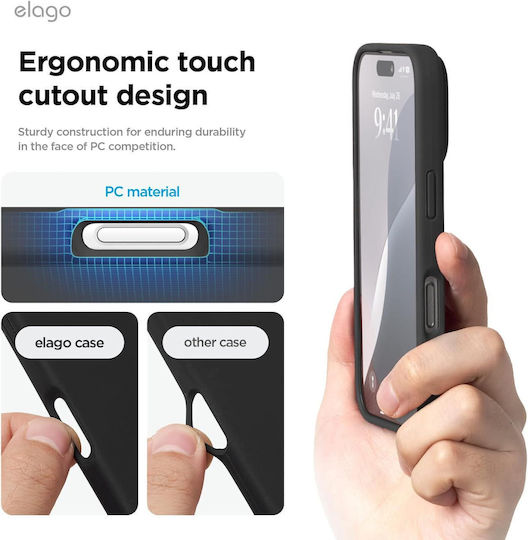 Elago Premium Liquid Back Cover Σιλικόνης Μαύρο (iPhone 16 Pro Max)