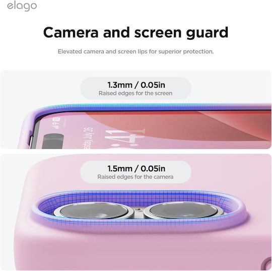 Elago Premium Liquid Задна корица Силикон 1.7мм Фуксия (iPhone 16)