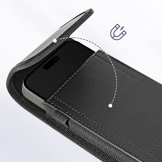Avizar Belt Case Universal Phone 6.9'' Magnetic Cover Black