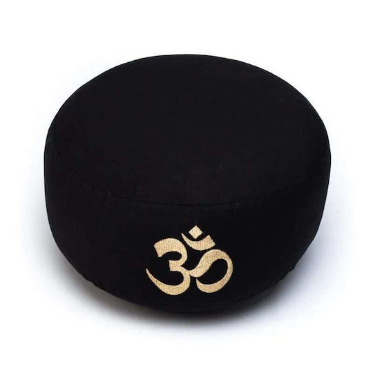 Set Pernă de Meditație Rotundă Neagră Ohm + Pernă Zabuton Neagră