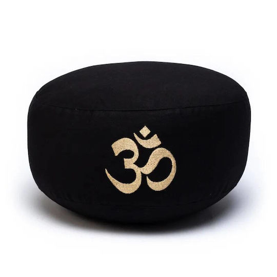 Set Pernă de Meditație Rotundă Neagră Ohm + Pernă Zabuton Neagră