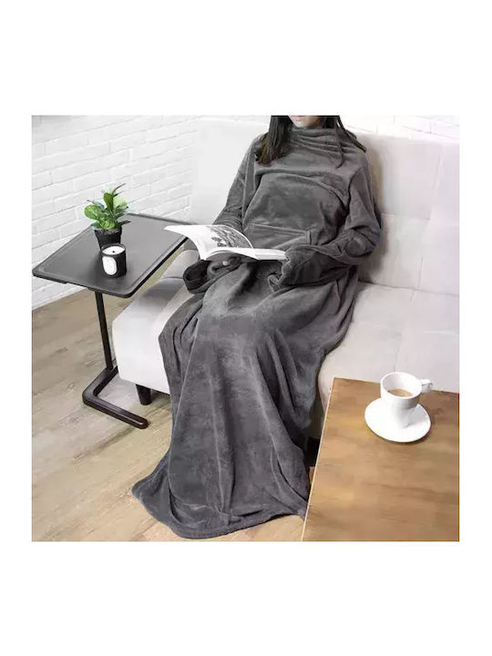 Ruhhy Blanket with Sleeves Light Grey