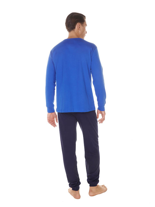 Nina Club Men's Winter Cotton Pajamas Set BLUE