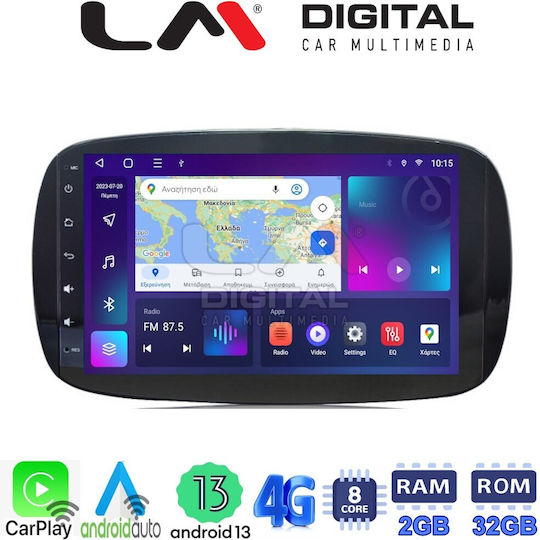 LM Digital Car Audio System for Smart ForTwo / ForFour 453 2015+ (Bluetooth/USB/WiFi/GPS/Apple-Carplay/Android-Auto) with Touch Screen 9"