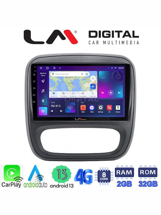 LM Digital Auto-Audiosystem für Opel Vivaro Fiat Talento Renault Verkehr Nissan NV300 Vivaro / Verkehr / NV300 / Talent 2014 - 2020 (Bluetooth/USB/WiFi/GPS/Apple-Carplay/Android-Auto) mit Touchscreen 9"