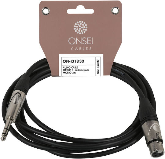 Onsei Cable XLR female - 6.3mm male Μαύρο 3m (ON-I31830)