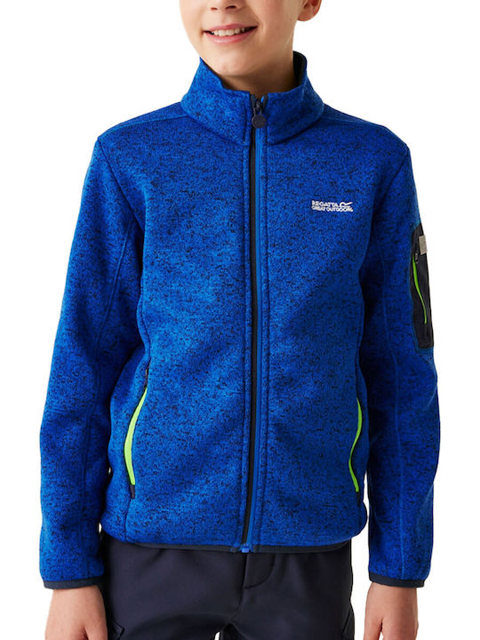 Kinderstrickjacke Fleece Blau