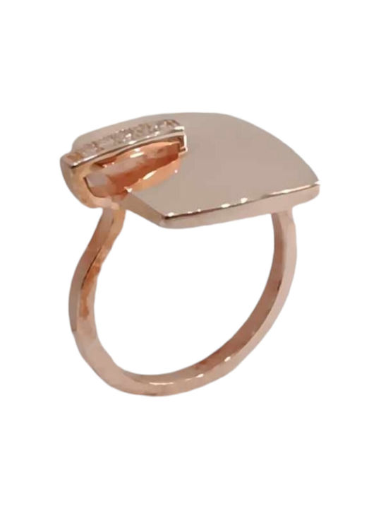 Prince Silvero Ring with Zircon made of Silver Gold Plated