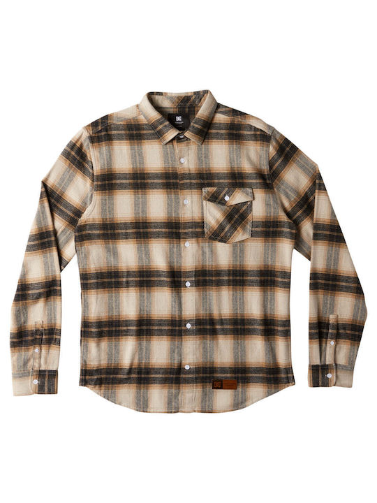 DC Marshal Long-sleeved Flannel Shirt Checked Silver Lining