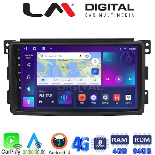 LM Digital Автомобилна Аудио Система за Smart ForTwo / ForFour 451 2007-2010 (Bluetooth/USB/Wi-Fi/GPS/Android Auto) с Touch Screen 9"