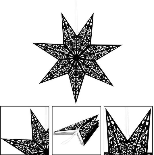 Weihnachtlicher Dekorativer Anhänger Stern Papier Schwarz 3x3cm 1Stück