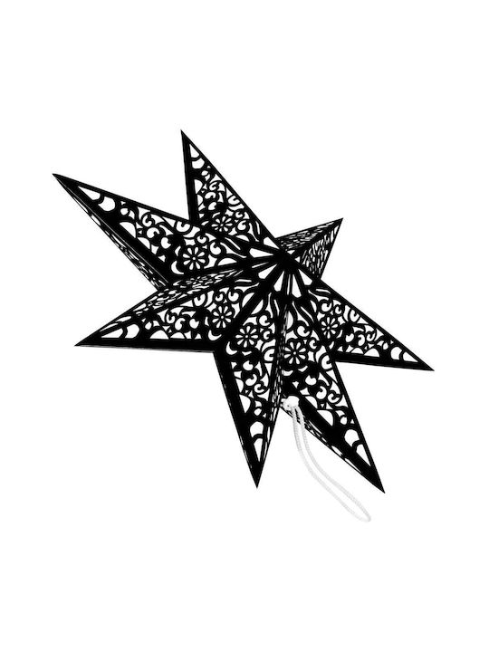 Crăciunesc Decorativ Suspendata Stea Hârtie Negru 3x3buc 1buc
