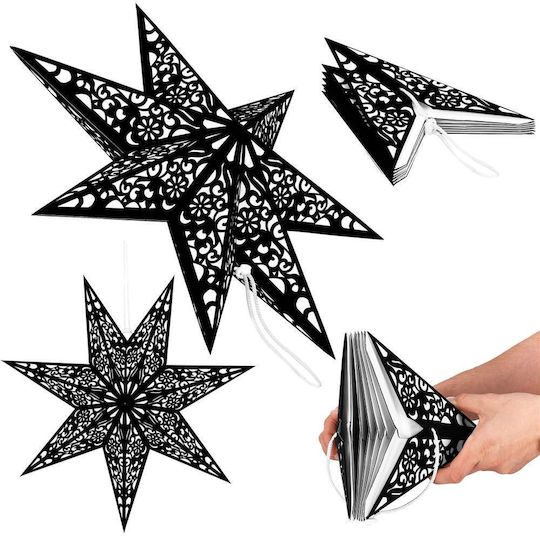Weihnachtlicher Dekorativer Anhänger Stern Papier Schwarz 3x3cm 1Stück