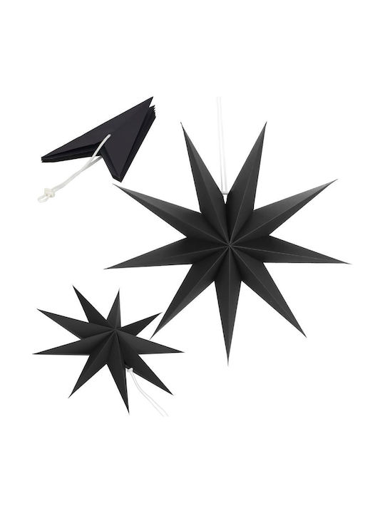 Crăciunesc Decorativ Suspendata Stea Hârtie Negru 3x3buc 1buc