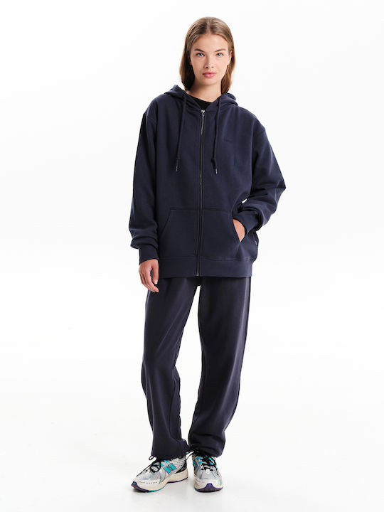 Long Women's Sweatshirt Jacket Hooded Purple